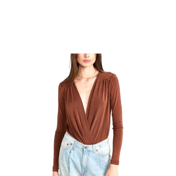 Free People Turnt Thong Bodysuit Rust Size XS Revolve Neutral Minimalist Boho - Picture 1 of 14